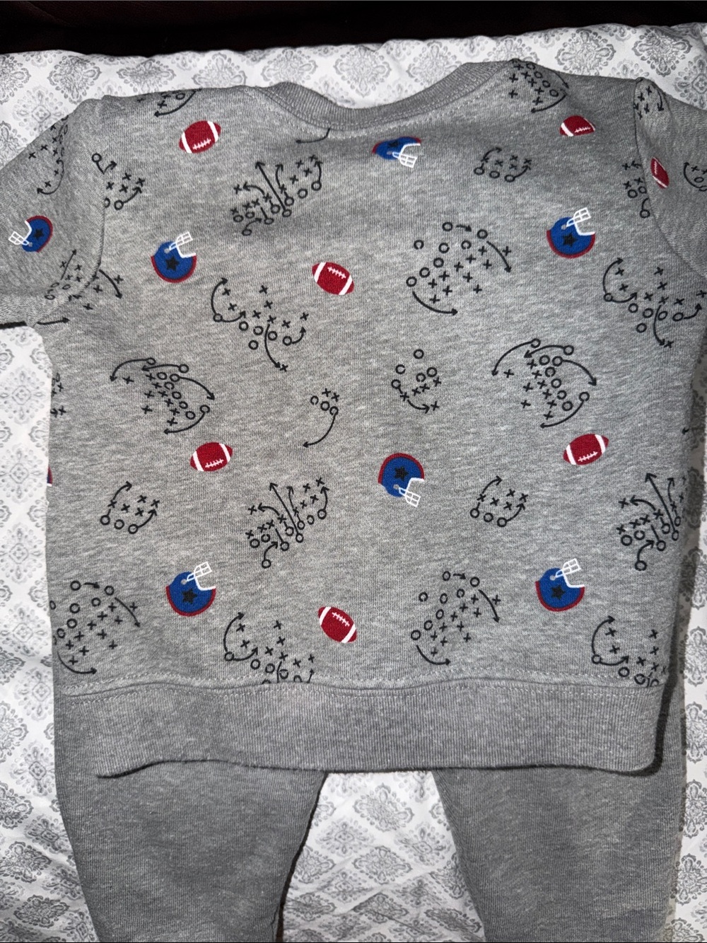 Kids Grey Football Print Sweatshirt Set
